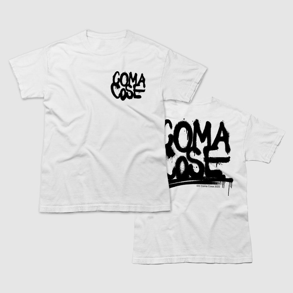 COMA_COSE / Spray Logo White T-shirt